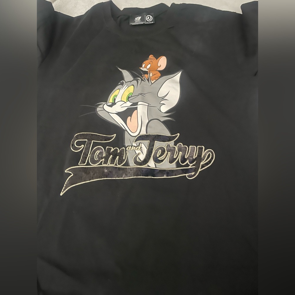 Ozlana Black Graphic Tom and Jerry Tee
